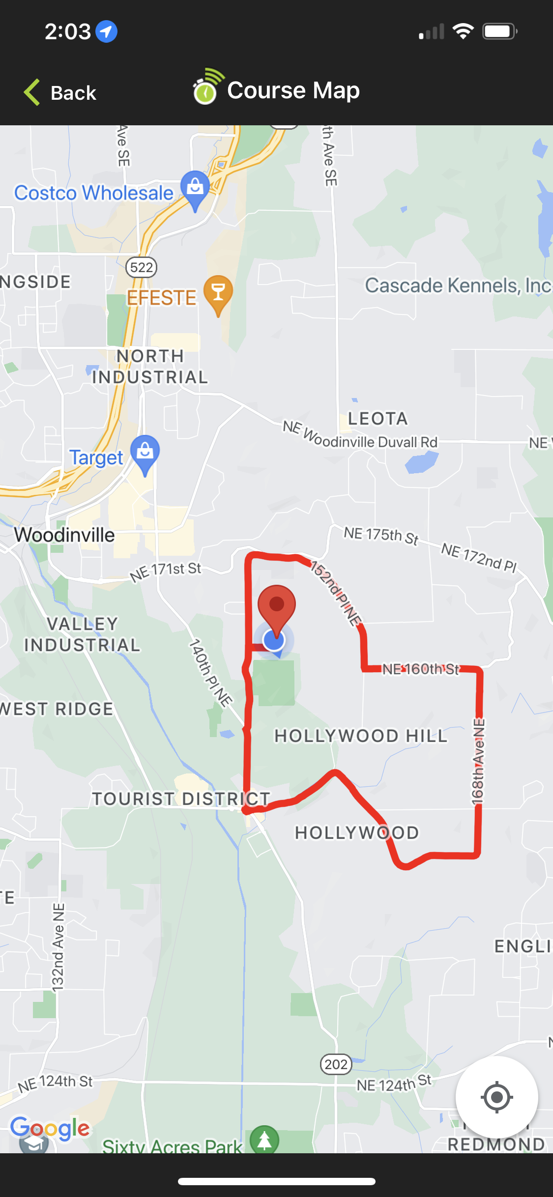 Webscorer app GPS view location